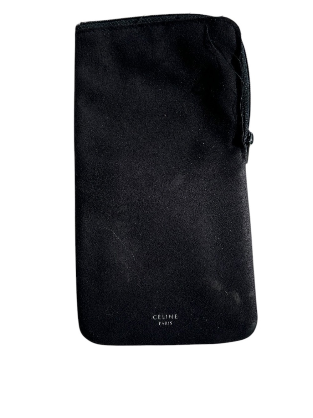 Celine Paris France top-zip around soft leather glasses carrier case bag pouch